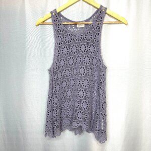 Anthropologie Pins+Needles Hippy Indie Boho Asymmetric Crochet top, Size Small